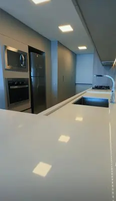 A planta de Apartamento frente mar aconchegante e impecável - Alto Padrão