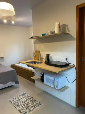 A cozinha ou kitchenette de Loft Para Casais com Jacuzzi - Geminado - Unidade 1 Pipeline - Sem Café da Manhã