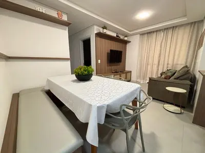 Uma área de estar em Apto em Home Clube na Praia de Palmas