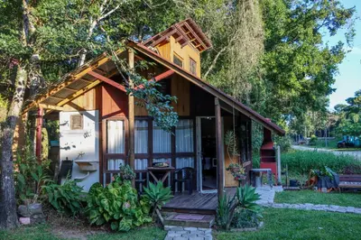 A planta de Chalé cabana da mata