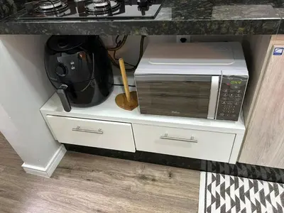 A cozinha ou kitchenette de Apto Quadra Mar - Recém reformado