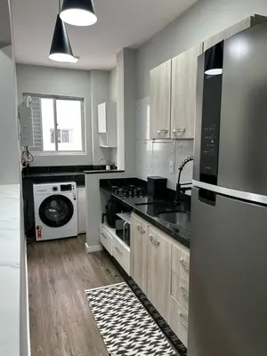 A cozinha ou kitchenette de Apto Quadra Mar - Recém reformado