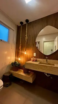Uma casa de banho em Apto Royal com piscina - Praia de Palmas