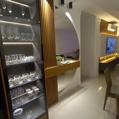 A cozinha ou kitchenette de Lindo apartamento próximo do mar novinho