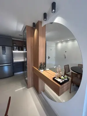 A cozinha ou kitchenette de Lindo apartamento próximo do mar novinho