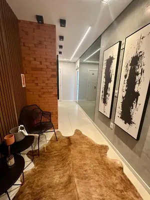 Uma área de estar em Lindo apartamento 150 metros do mar 2 quartos Nassau