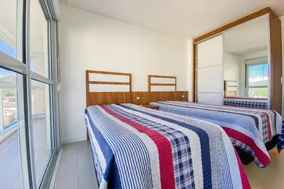 Uma cama ou camas num quarto em Apto 3 Dormitórios, 1 suíte e ampla sacada - 0314