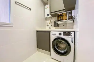 A cozinha ou kitchenette de Viva o Paraíso Apto na Praia de Palmas - 0221