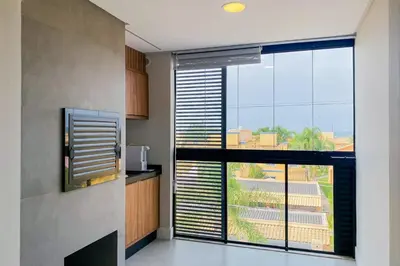 A cozinha ou kitchenette de Apartamento luxo com vista mar - 0419