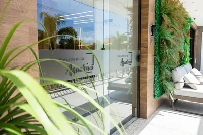 Uma área de estar em Apartamento luxo com vista mar - 0419