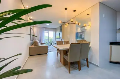 A cozinha ou kitchenette de Apartamento novo em residencial com piscina - 0420