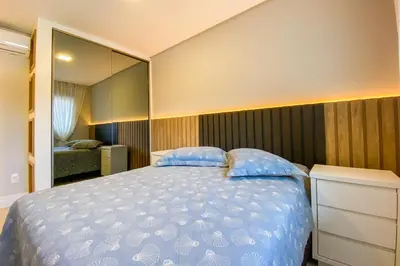 Uma cama ou camas num quarto em Cobertura com Jacuzzi privativa - 0448