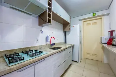 A cozinha ou kitchenette de Apto 2 Dorm próximo a praia - 0454