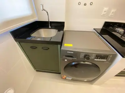 A cozinha ou kitchenette de Praia de Palmas, 450m da Praia, Novo e Garden - 0472