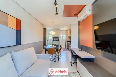 A cozinha ou kitchenette de Apartamento novíssimo a 5 minutos Barra Sul