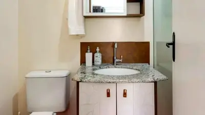 Uma casa de banho em Excelente apartamento em Balneário Camboriú