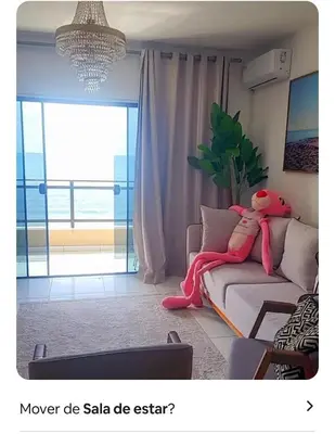 Uma área de estar em Ap frente mar Meia praia
