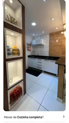 A cozinha ou kitchenette de Ap frente mar Meia praia
