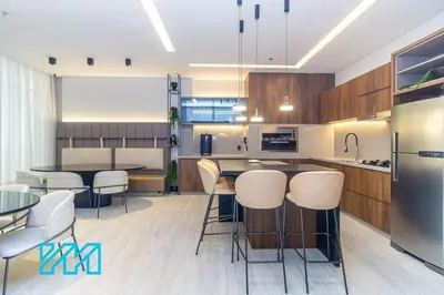 A cozinha ou kitchenette de Flat Tower Infinity Meia Praia