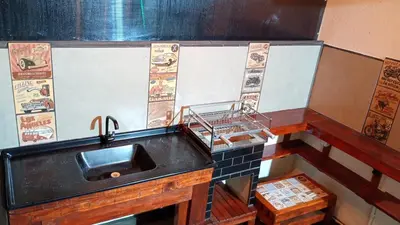 A cozinha ou kitchenette de Casa Inteira - 3 Quartos - 11 Pessoas - Piscina infantil - 200m da praia
