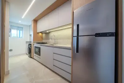 A planta de Terrazzo 408A - Apto 2 quartos em condomínio de luxo à 300 metros da Praia de Bombas