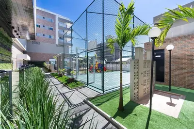 A planta de Terrazzo 408A - Apto 2 quartos em condomínio de luxo à 300 metros da Praia de Bombas