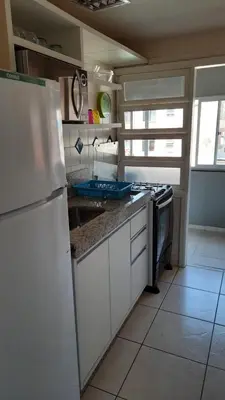 A cozinha ou kitchenette de Apartamento com vista pro mar