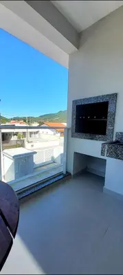 Uma varanda ou terraço em Apartamento Bosque das Oliveiras - Palmas