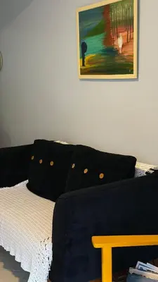 Uma cama ou camas num quarto em Bromélia 106
