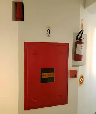 A planta de Apto 10 passos da Praia - Garagem - Ar Condicionado