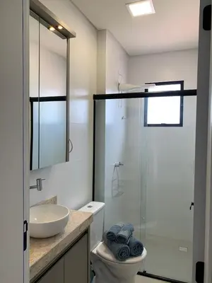 Uma casa de banho em Apartamento perto da praia Porto Belo, Santa Catarina