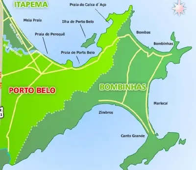 A planta de Apartamento perto da praia Porto Belo, Santa Catarina