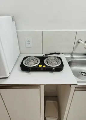 A cozinha ou kitchenette de Ap 34 in Barra with access to the best beaches in BC