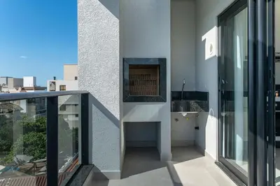 A planta de Del Mare 203 - Cobertura duplex com 2 suítes na praia de Mariscal