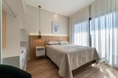 A planta de Del Mare 203 - Cobertura duplex com 2 suítes na praia de Mariscal