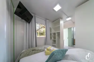 Uma cama ou camas num quarto em Residencial Lynary – Loft Vênus