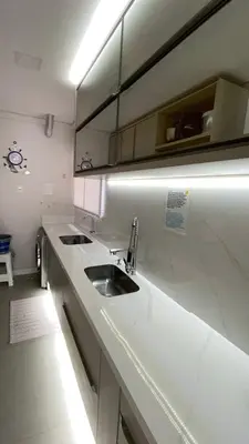 A cozinha ou kitchenette de Cód 132 - Apartamento aconchegante a 350 metros