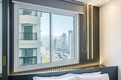 Uma cama ou camas num quarto em Achei Itapema • Sky Bridge Residencial, R.615