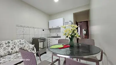 A cozinha ou kitchenette de Amarra 69 Bombinhas Residence Setor Vintage - Apartamento Familiar no Centro, perto da Praia