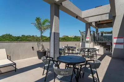 Uma varanda ou terraço em Apartamento 509 com piscina Aquecida