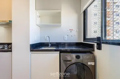 A cozinha ou kitchenette de Apartamentos Completos a 700m da Praia - VNV