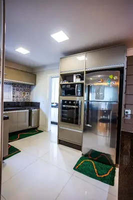 A cozinha ou kitchenette de Apt 3 en-suites - Meia Praia