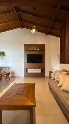 Uma área de estar em Casa Mar à Vista - Jacuzzi - Cinema - Sinuca