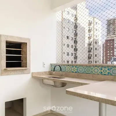 Apto 450m da praia c/ churrasq. e 3 suítes TAH0602