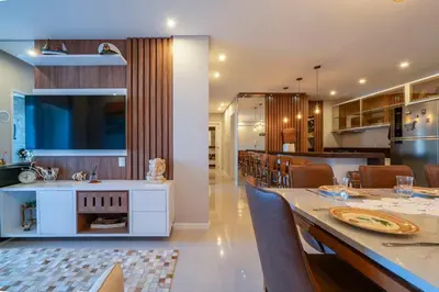 A cozinha ou kitchenette de Apto elegante a 100m da praia MD8752