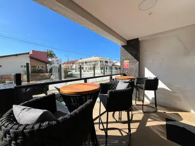 Uma área de estar em Apto a 225m da Praia de Palmas 0348