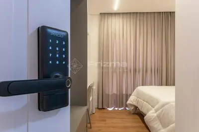 Uma cama ou camas num quarto em 404 Suíte em Localização Incrível Praia de Bombinhas a 120m