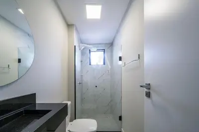 Uma casa de banho em 307 - Apart Villa Francione com piscina em Bombas