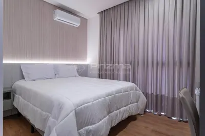 Uma cama ou camas num quarto em 405 Suíte em Localização Incrível Praia de Bombinhas a 120m