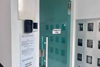A planta de Perfeito! Apto 1 quarto na Praia de Palmas - WG04I